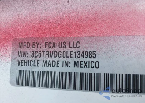 2020 Ram Promaster 2500 High Roof 159 Wb из США, поврежденный, VIN 3C6TRVDG0LE134985